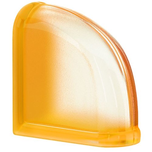 Glasbaustein SEVES MYMINIGLASS Classic Apricot Curved End Endstein