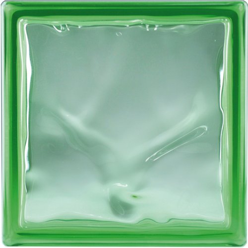 BM Glasbaustein Wolke Grün 19x19x8 cm