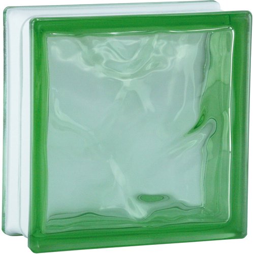 BM Glasbaustein Wolke Grün 1-seitig satiniert 19x19x8 cm