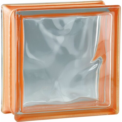BM Glasbaustein Wolke Reflex Orange 19x19x8 cm