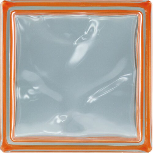 BM Glasbaustein Wolke Reflex Orange 19x19x8 cm