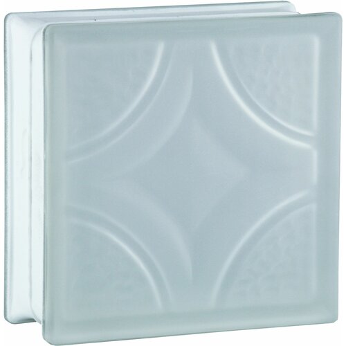 BM Glasbaustein Rombo SUPER White 1-seitig satiniert 19x19x8 cm