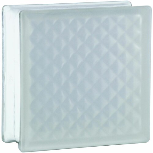 BM Glasbaustein Inca SUPER White 1-seitig satiniert 19x19x8 cm