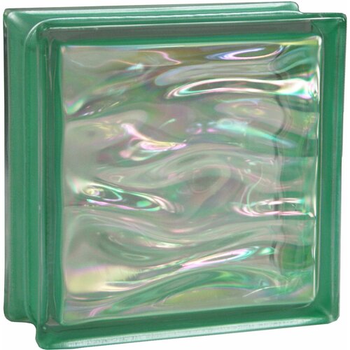 BM Glasbaustein AQUA Perlmutt Smaragd 1-seitig satiniert 19x19x8 cm