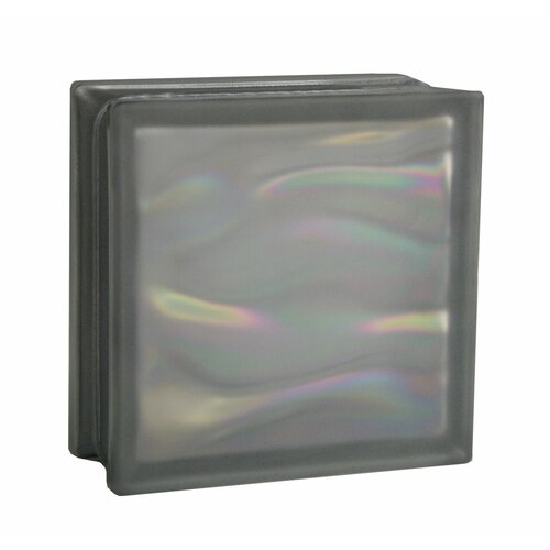 BM Glasbaustein AQUA Perlmutt Anthrazit 1-seitig satiniert 19x19x8 cm